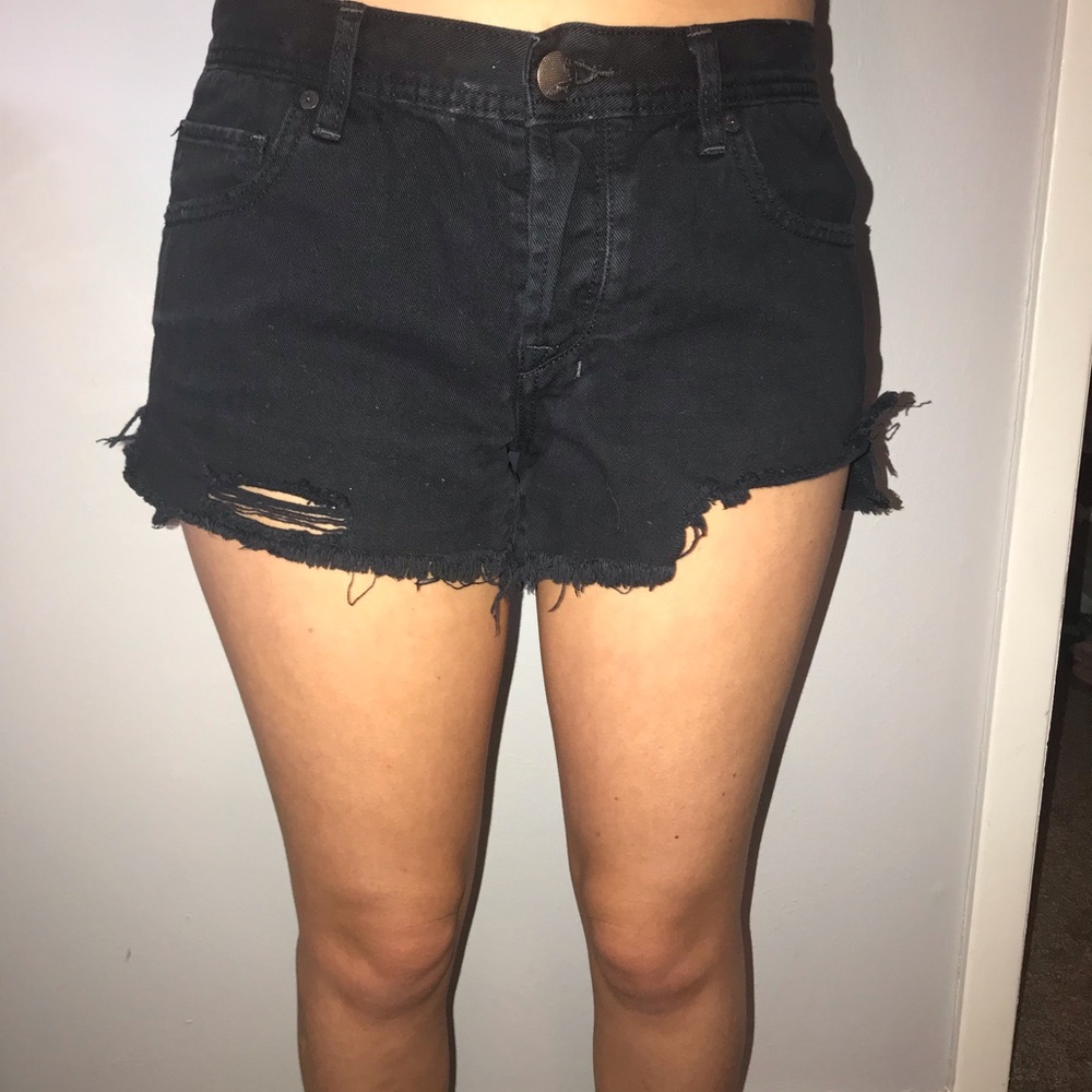 Black Cut Off Jean Shorts